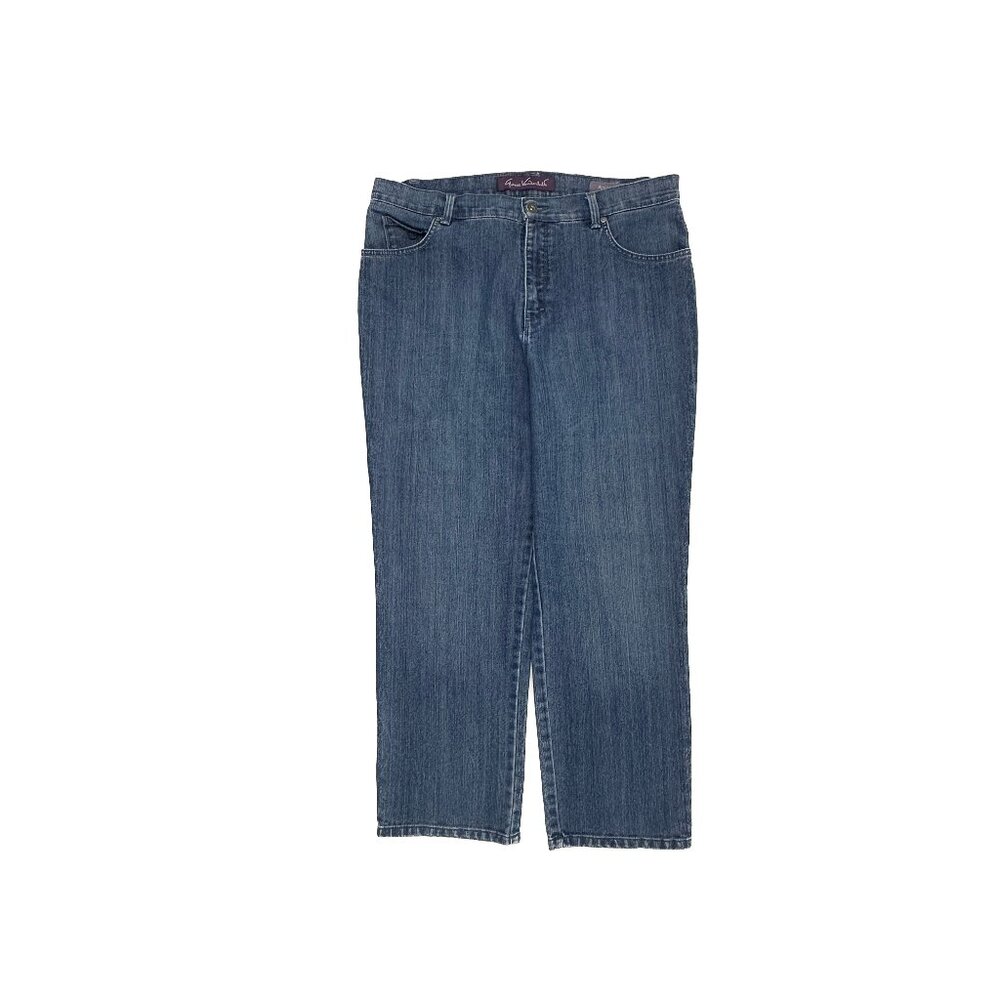 Gloria Vanderbilt Amanda Straight Leg Women's size 14PS Dark Blue Denim Jeans‎